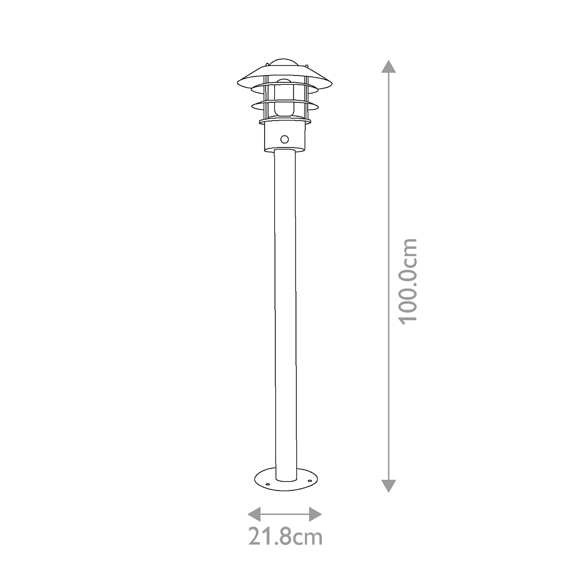 Helsingor PIR 100cm Schwarz pollarleuchten Von Elstead Lighting - Tillverkad av rostfritt st&aring;l i svart finish och glas, erbjuder den en robust och v&auml;derbest&auml;ndig konstruktion som &auml;r perfekt vid uppfarter, entr&eacute;er eller tr&auml;dg&aring;rdsg&aring;ngar.