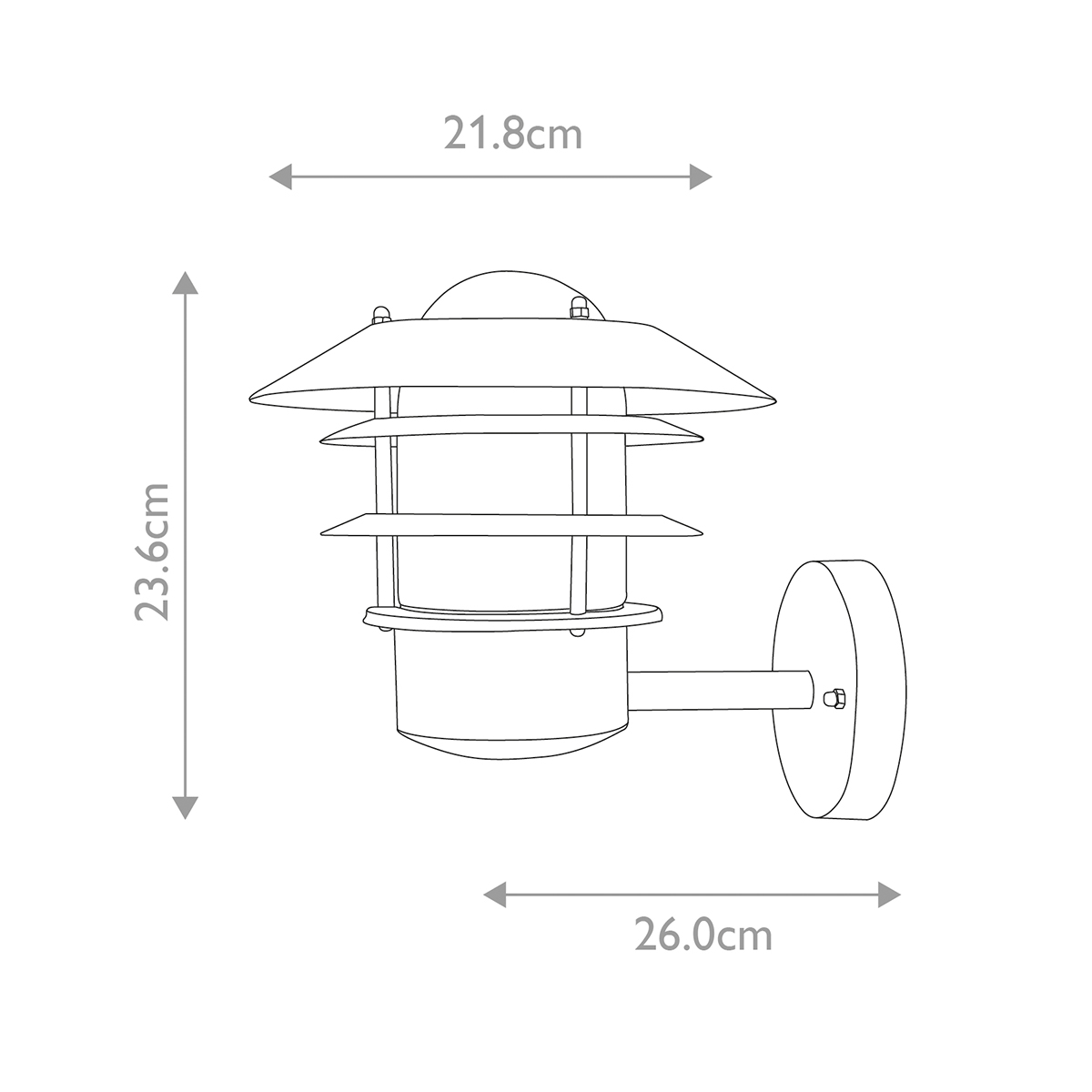 Helsingor Ø22 Silber außenlampe Von Elstead Lighting - Tillverkad av rostfritt st&aring;l i silverfinish och glas, erbjuder den en slitstark och v&auml;derbest&auml;ndig konstruktion som &auml;r perfekt f&ouml;r fasader, entr&eacute;er och uteplatser.