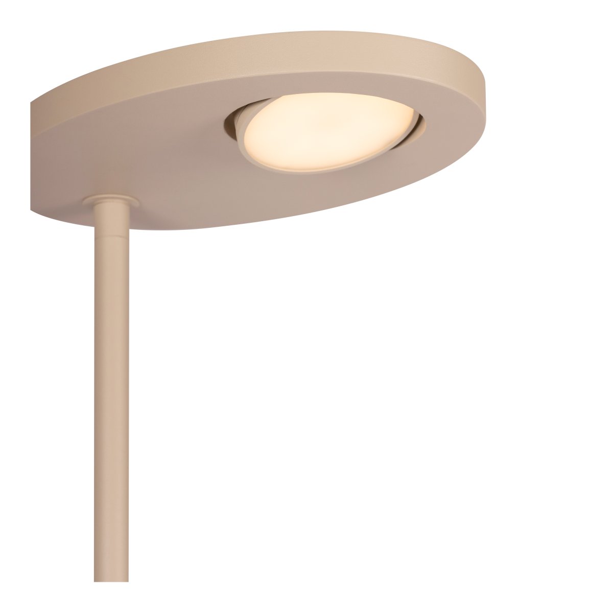Ortolan Taupe stehlampe Von Lucide - Die Farbtemperatur ist von Warmweiß bis Kaltweiß einstellbar, und drei separate Dimmschalter ermöglichen eine individuelle Lichtanpassung.