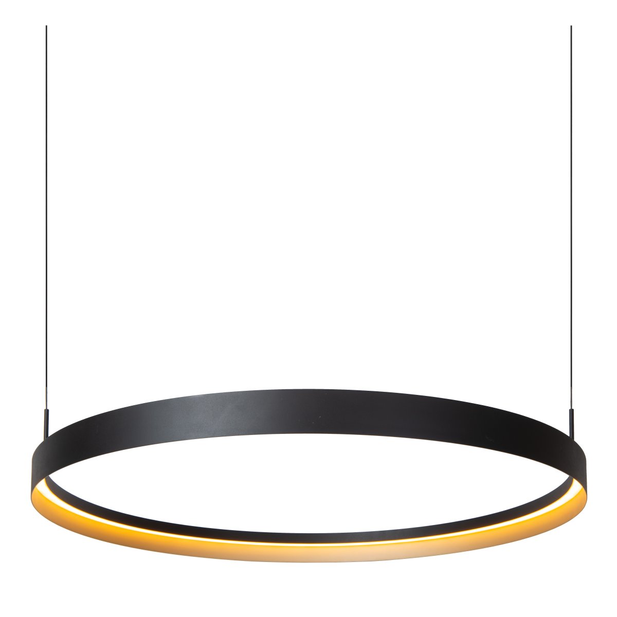 Radiant Ø80 Schwarz hängelampe Von Lucide - Der integrierte LED-Streifen im Inneren sorgt f&uuml;r ein kraftvolles und gleichm&auml;&szlig;iges Licht nach unten und macht die Leuchte ideal &uuml;ber dem Esstisch.