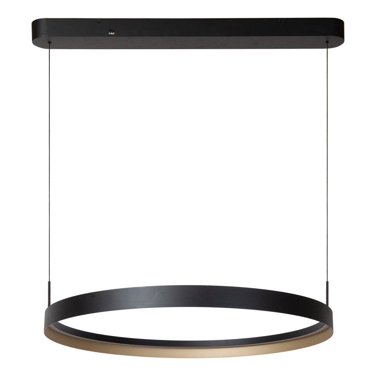 Radiant Ø80 Schwarz hängelampe Von Lucide - Der integrierte LED-Streifen im Inneren sorgt f&uuml;r ein kraftvolles und gleichm&auml;&szlig;iges Licht nach unten und macht die Leuchte ideal &uuml;ber dem Esstisch.