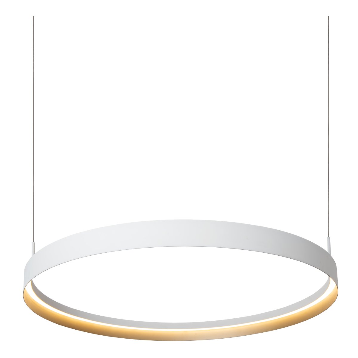 Radiant Ø80 Weiß hängelampe Von Lucide - Der integrierte LED-Streifen im Inneren sorgt f&uuml;r ein kraftvolles und gleichm&auml;&szlig;iges Licht nach unten und macht die Leuchte ideal &uuml;ber dem Esstisch.