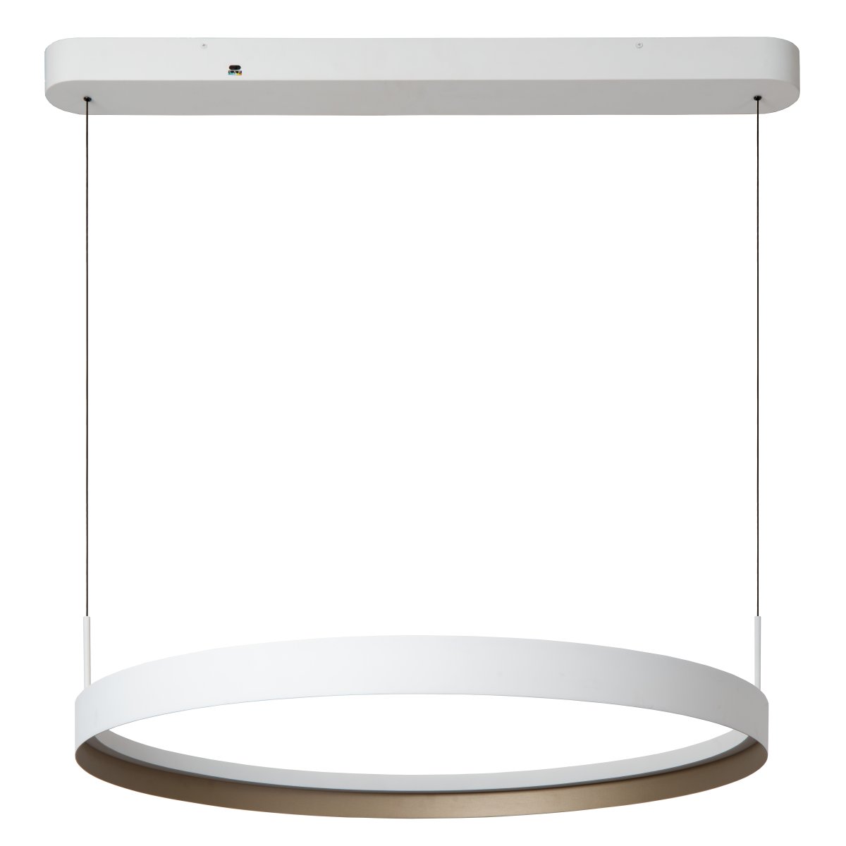Radiant Ø80 Weiß hängelampe Von Lucide - Der integrierte LED-Streifen im Inneren sorgt f&uuml;r ein kraftvolles und gleichm&auml;&szlig;iges Licht nach unten und macht die Leuchte ideal &uuml;ber dem Esstisch.
