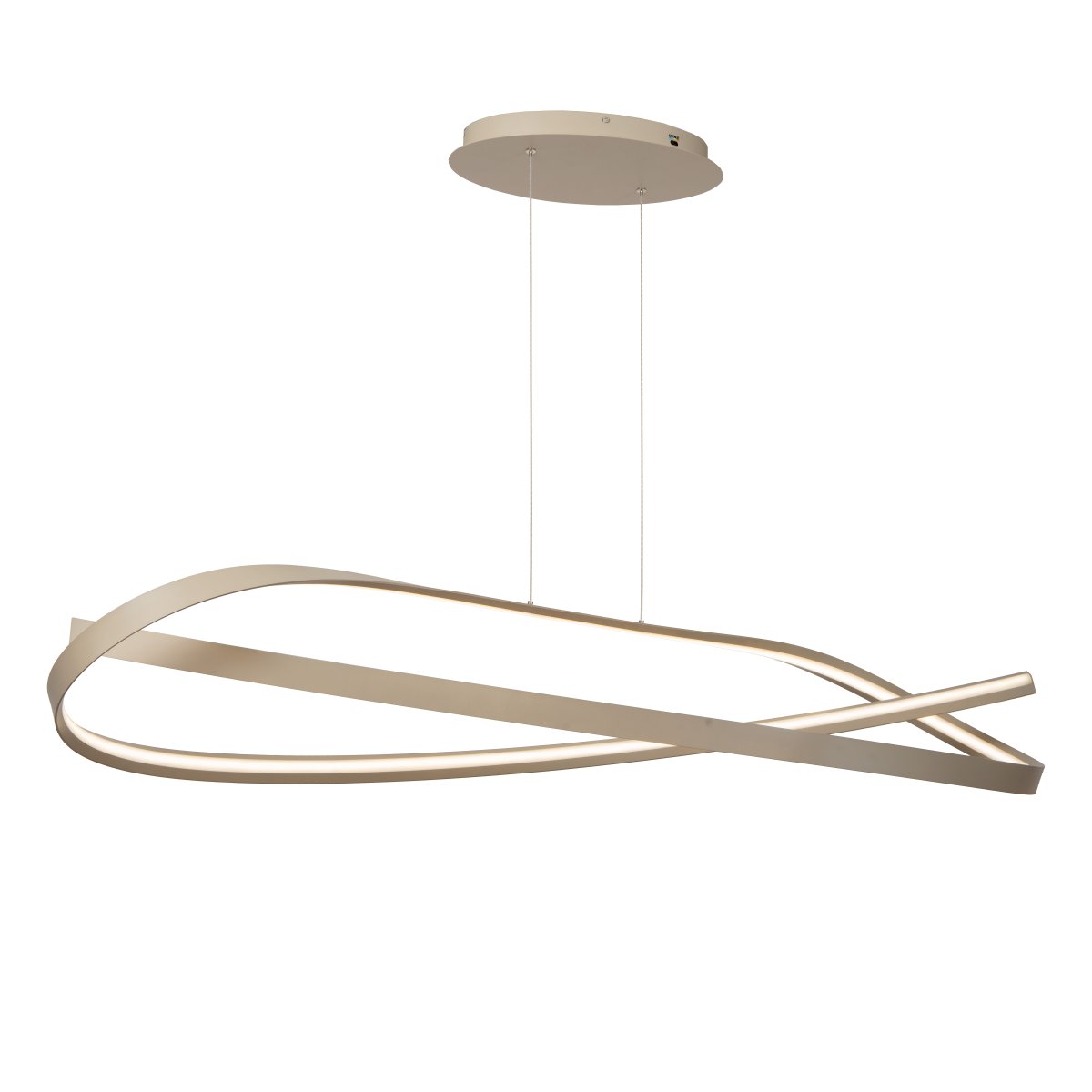 Menuet 140cm Beige hängelampe Von Lucide - Die integrierte LED-Beleuchtung sorgt f&uuml;r ein helles und angenehmes Licht, das sich ideal &uuml;ber dem Esstisch oder in der K&uuml;che einf&uuml;gt.