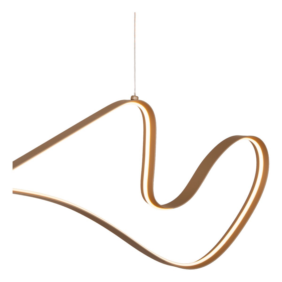 Lambada 165cm Sekt hängelampe Von Lucide - Lambada ist eine moderne Pendelleuchte aus Metall mit einer eleganten champagnerfarbenen Oberfl&auml;che.