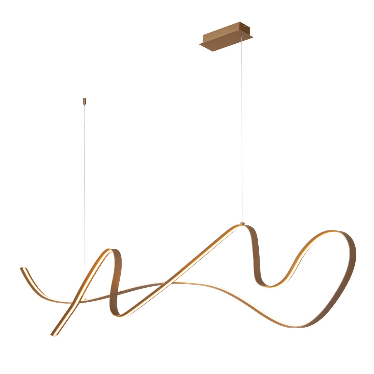 Lambada 165cm Sekt hängelampe Von Lucide - Lambada ist eine moderne Pendelleuchte aus Metall mit einer eleganten champagnerfarbenen Oberfl&auml;che.