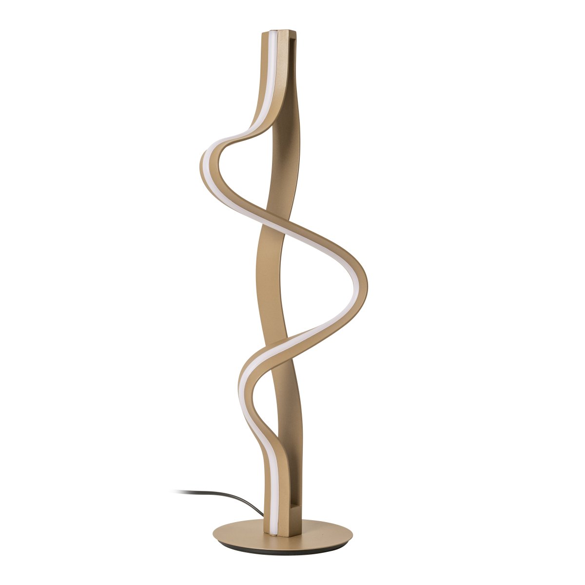 Lambada 60cm Sekt tischlampe Von Lucide - Lambada ist eine elegante Tischleuchte aus Metall mit exklusiver champagnerfarbener Oberfl&auml;che und einer weichen, organischen Form, die sofort ins Auge f&auml;llt.