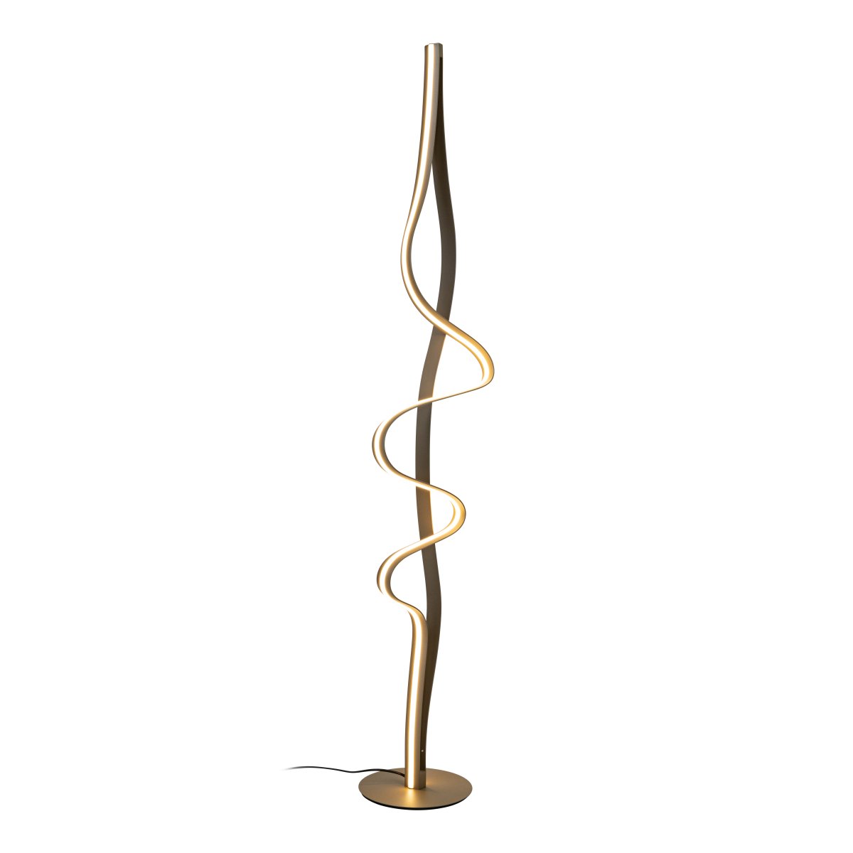 Lambada Messing stehlampe Von Lucide - Lambada ist eine elegante Stehleuchte aus Metall mit exklusiver, matter Messingoberfl&auml;che und einer weichen, organischen Form, die sofort ins Auge f&auml;llt.