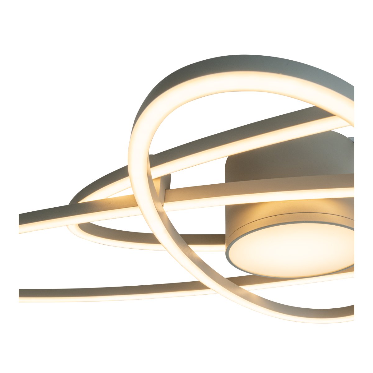 Galactica 100cm Beige deckenleuchte Von Lucide - Mit der mitgelieferten Fernbedienung k&ouml;nnen Sie die Helligkeit und die Farbtemperatur von warmwei&szlig; bis kaltwei&szlig; anpassen und so die gew&uuml;nschte Atmosph&auml;re schaffen.