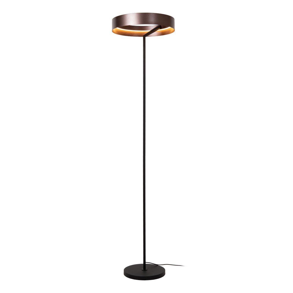 Leonard Braun stehlampe Von Lucide - Am Kabel befindet sich ein praktischer Fu&szlig;schalter mit integriertem Dimmer, mit dem sich Helligkeit und Farbtemperatur bequem einstellen lassen.