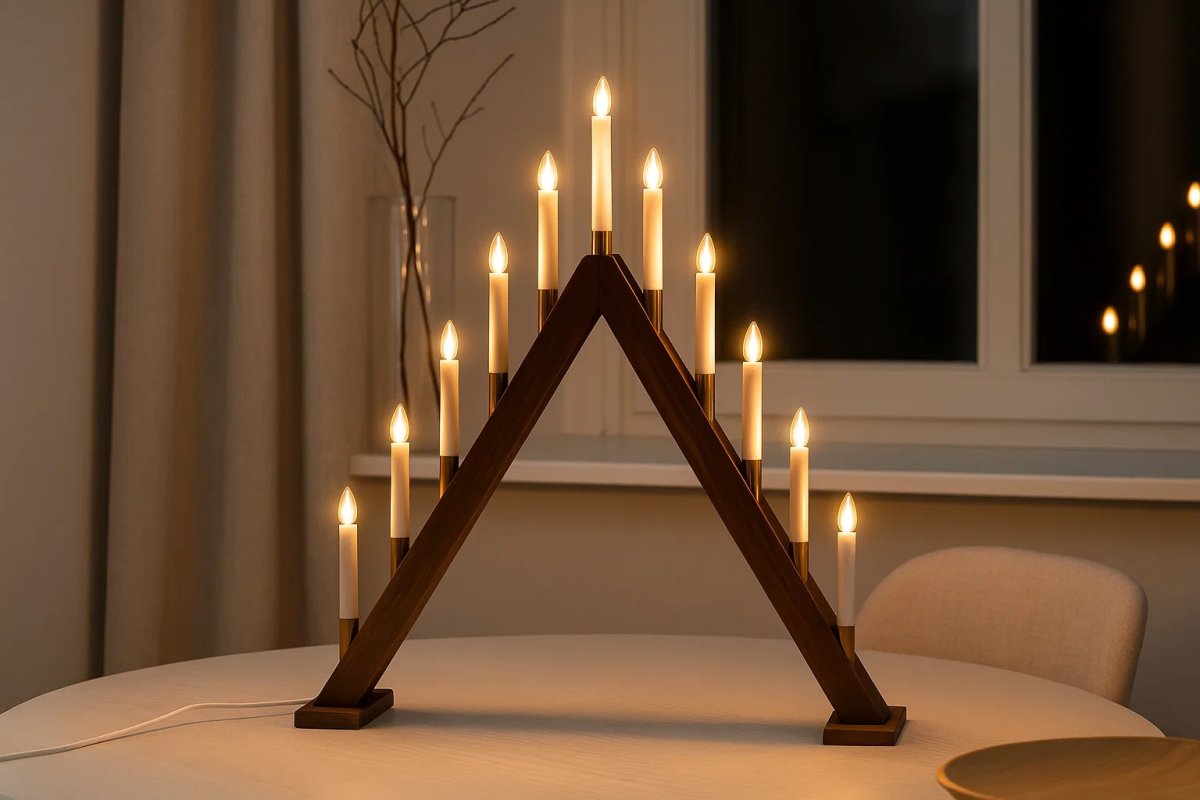 Hilda 11 Holz Von Pixie Design - Hilda ist ein klassischer Kerzenst&auml;nder mit elf Holzarmen.