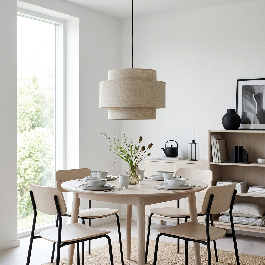 Hilma Ø55 Beige hängelampe Von Cottex - Der beigefarbene Stoff sorgt f&uuml;r eine warme und behagliche Atmosph&auml;re und macht Hilma vielseitig kombinierbar.