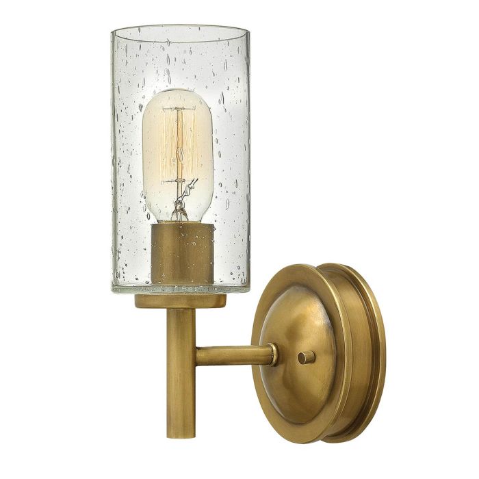 Collier 26cm Antikes Messing wandlampe Von Elstead Lighting - Gjutna knappar, g&aring;ngj&auml;rn och st&auml;nger i en finish av klassisk m&auml;ssing ger en sofistikerad elegans som &auml;r b&aring;de modern och tidl&ouml;s.