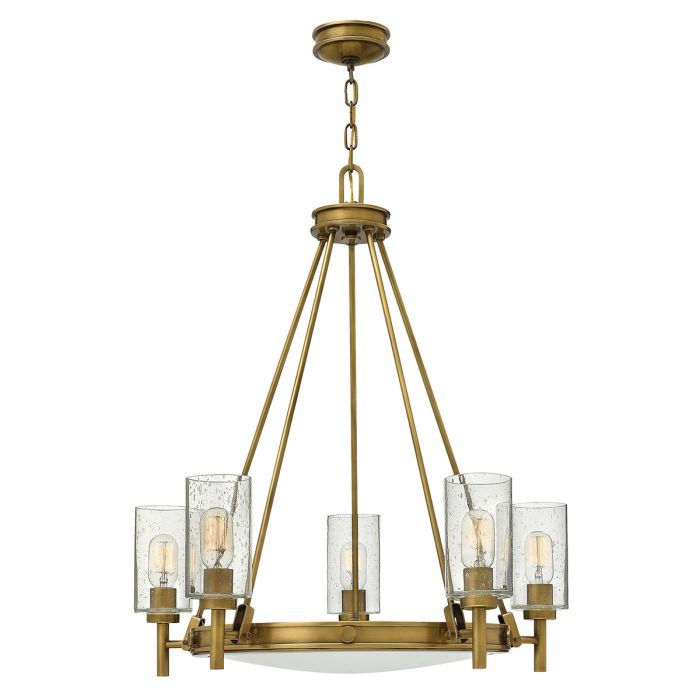 Collier Ø68 Antikes Messing hängelampe Von Elstead Lighting - Gjutna knappar, g&aring;ngj&auml;rn och st&auml;nger i en antikm&auml;ssing-finish ger en sofistikerad och tidl&ouml;s look.