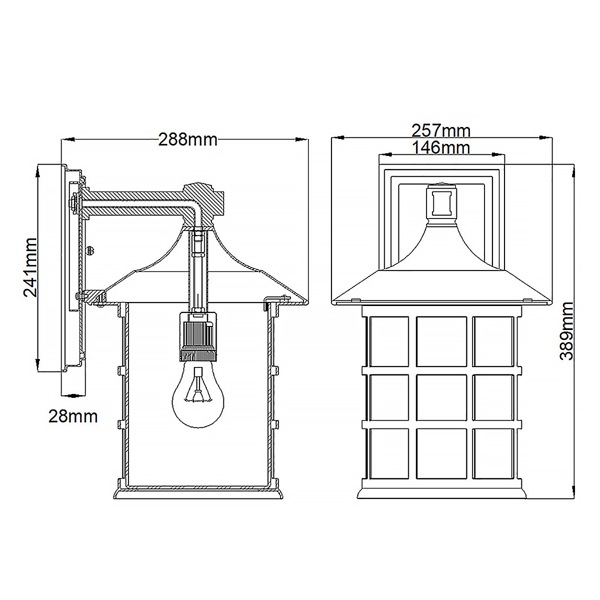 Freeport 40cm Schwarz außenlampe Von Elstead Lighting - Es besteht aus wetterbeständigem Verbundwerkstoff und Glas und bietet eine robuste und langlebige Konstruktion, die harten Außenbedingungen standhält, ohne zu rosten oder zu korrodieren.