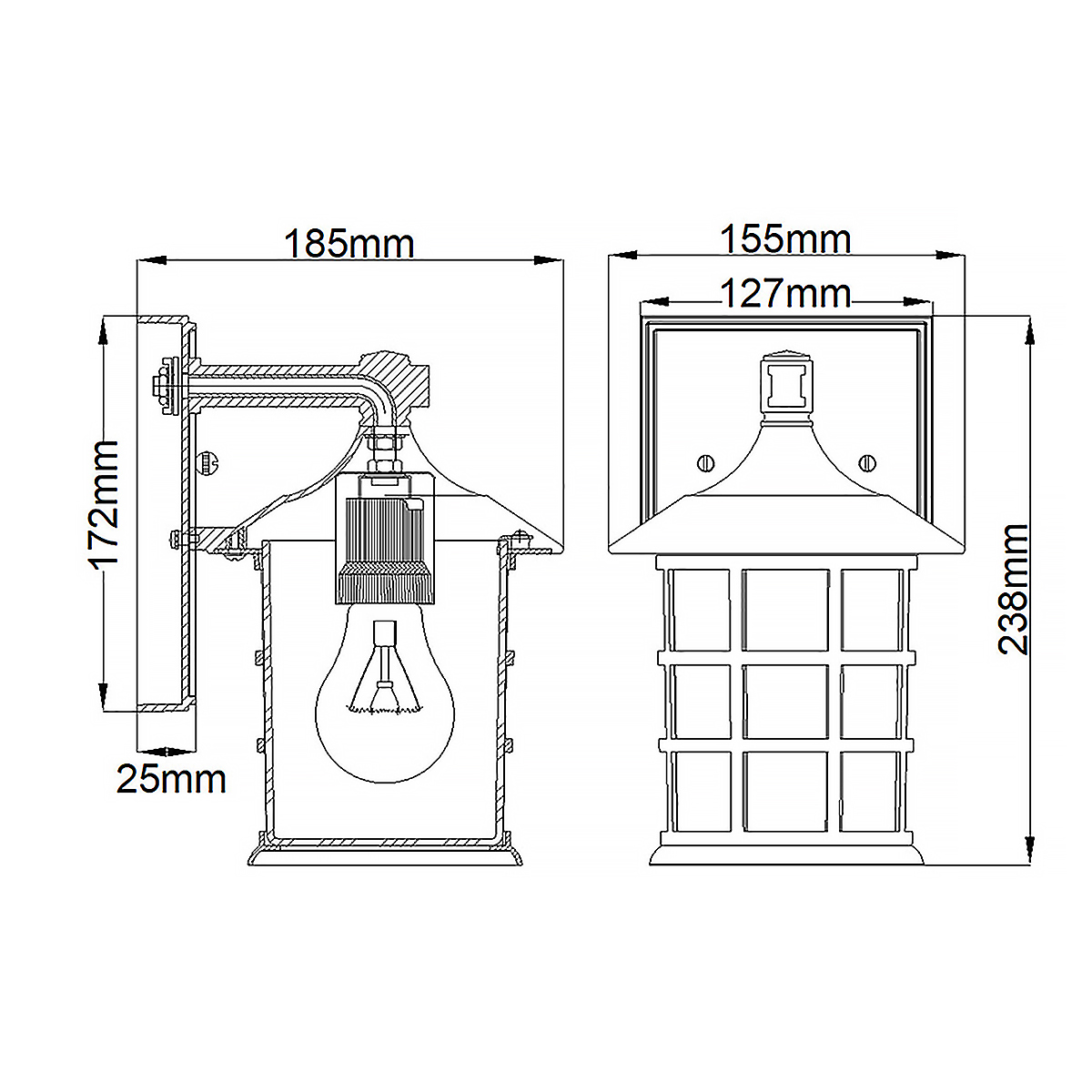 Freeport 24cm Weiß außenlampe Von Elstead Lighting - Es besteht aus wetterbeständigem Verbundwerkstoff und Glas und bietet eine robuste und langlebige Konstruktion, die harten Außenbedingungen standhält, ohne zu rosten oder zu korrodieren.