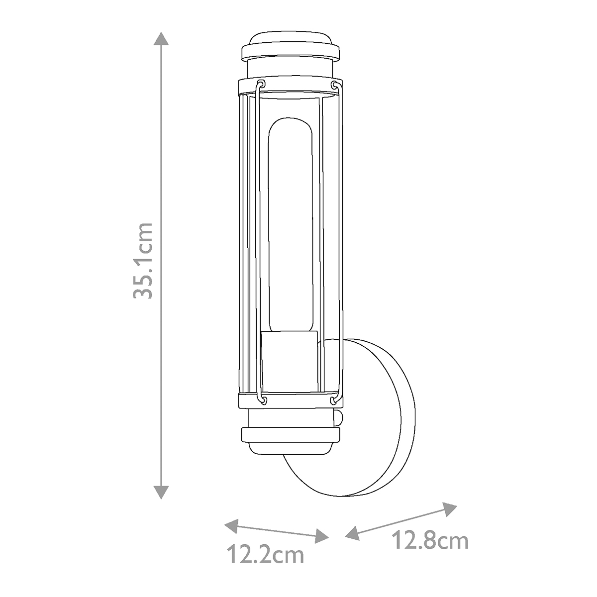 Masthead 35cm Chrom badezimmerlampe Von Elstead Lighting - Es besteht aus Stahl und Glas und verfügt über eine edle Oberfläche aus poliertem Chrom, kombiniert mit schwarzen Details, die ihm einen luxuriösen und zeitlosen Ausdruck verleihen.