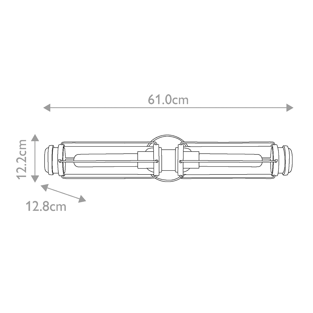 Masthead 60cm Messing badezimmerlampe Von Elstead Lighting - Diese ist mit zwei Klarglaszylindern ausgestattet, die die Lichtquellen umgeben und für eine gleichmäßige und angenehme Lichtverteilung sorgen.