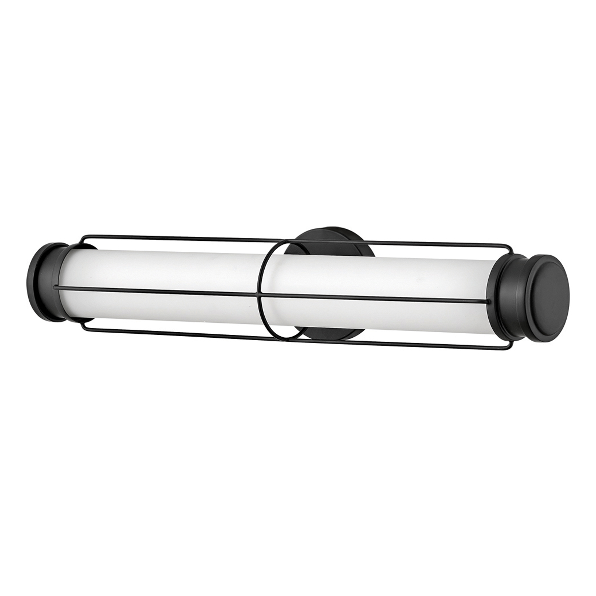Saylor 60cm Schwarz badezimmerlampe Von Elstead Lighting - Die Leuchte besteht aus Metall mit einer mattschwarzen Oberfl&auml;che und verf&uuml;gt &uuml;ber ein l&auml;ngliches Opalglas, das ein gleichm&auml;&szlig;iges und feines Licht erzeugt.