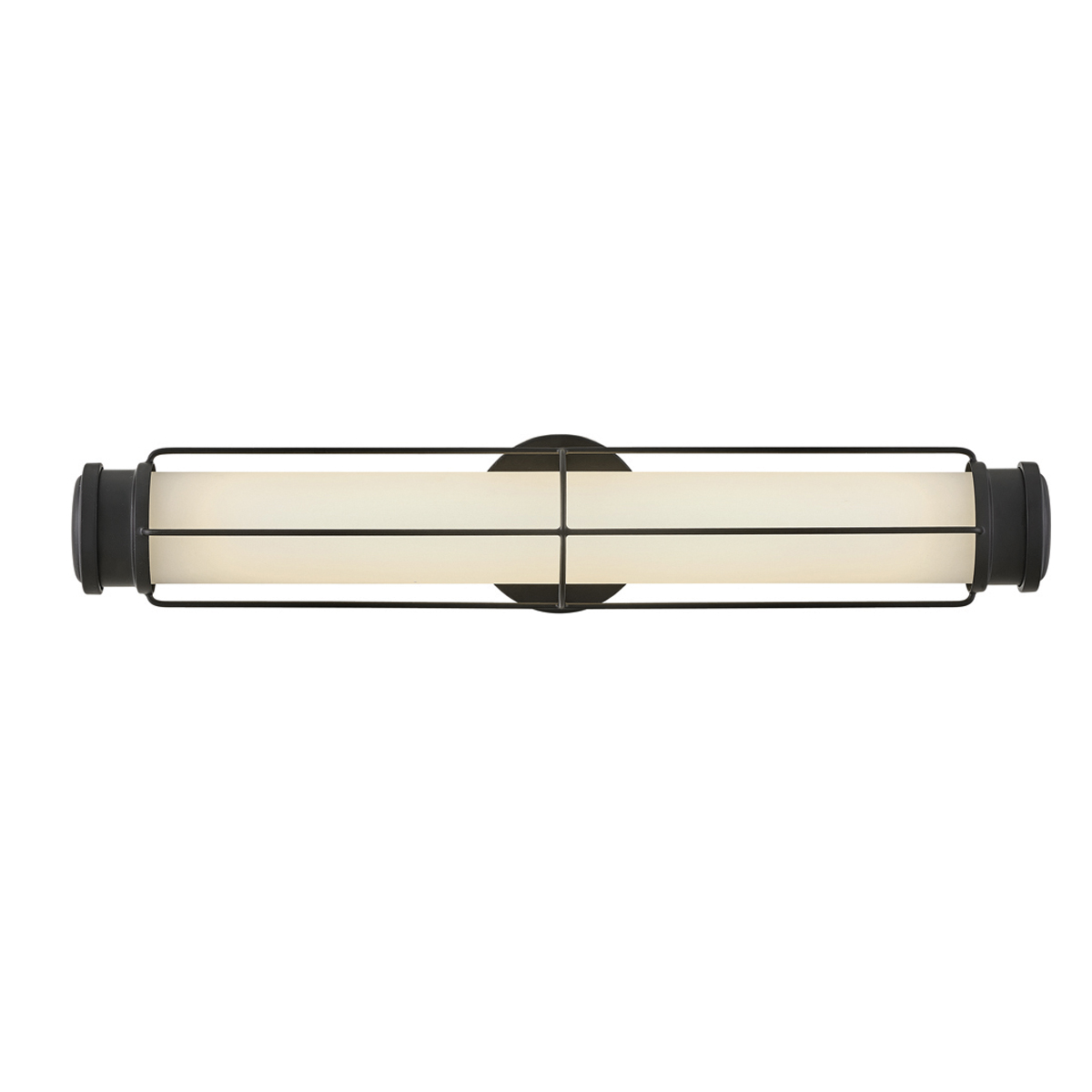 Saylor 60cm Schwarz badezimmerlampe Von Elstead Lighting - Die Leuchte besteht aus Metall mit einer mattschwarzen Oberfl&auml;che und verf&uuml;gt &uuml;ber ein l&auml;ngliches Opalglas, das ein gleichm&auml;&szlig;iges und feines Licht erzeugt.