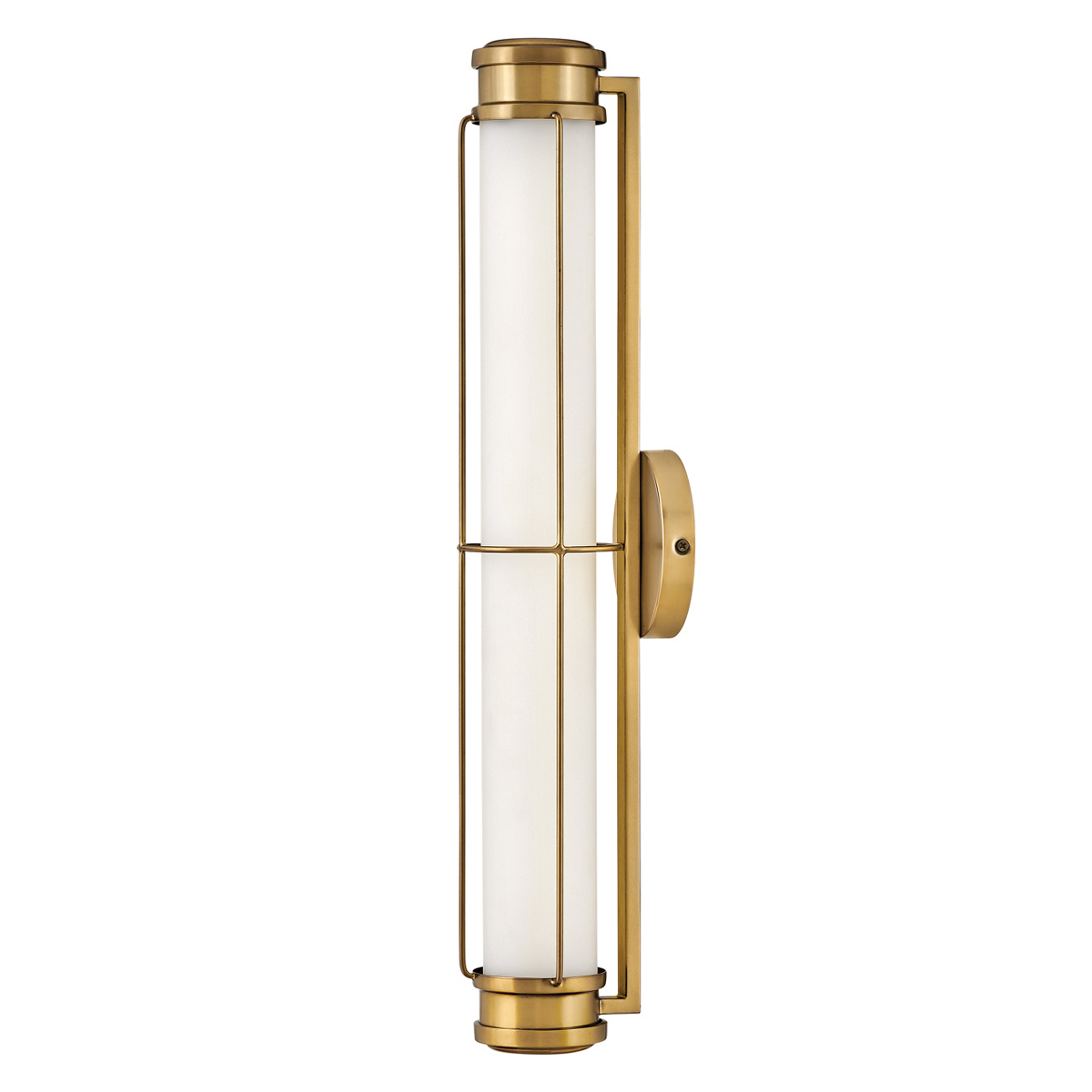 Saylor 60cm Messing badezimmerlampe Von Elstead Lighting - Die Leuchte ist aus Metall mit einer warmen Messingoberfl&auml;che gefertigt und verf&uuml;gt &uuml;ber ein l&auml;ngliches Opalglas, das ein gleichm&auml;&szlig;iges und feines Licht erzeugt.