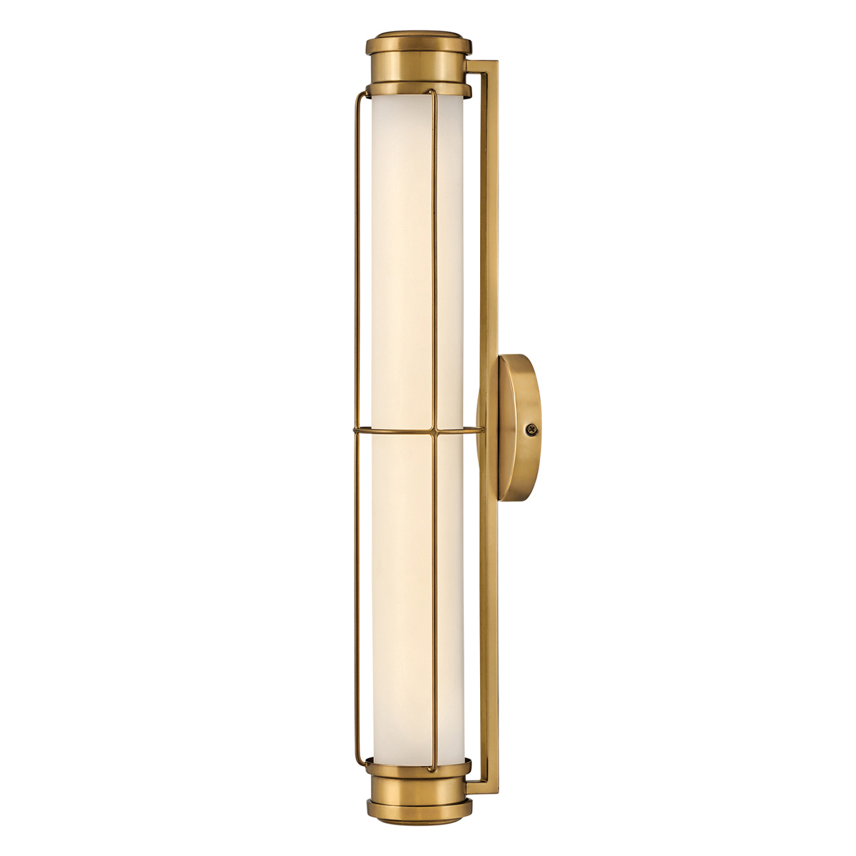Saylor 60cm Messing badezimmerlampe Von Elstead Lighting - Die Leuchte ist aus Metall mit einer warmen Messingoberfl&auml;che gefertigt und verf&uuml;gt &uuml;ber ein l&auml;ngliches Opalglas, das ein gleichm&auml;&szlig;iges und feines Licht erzeugt.
