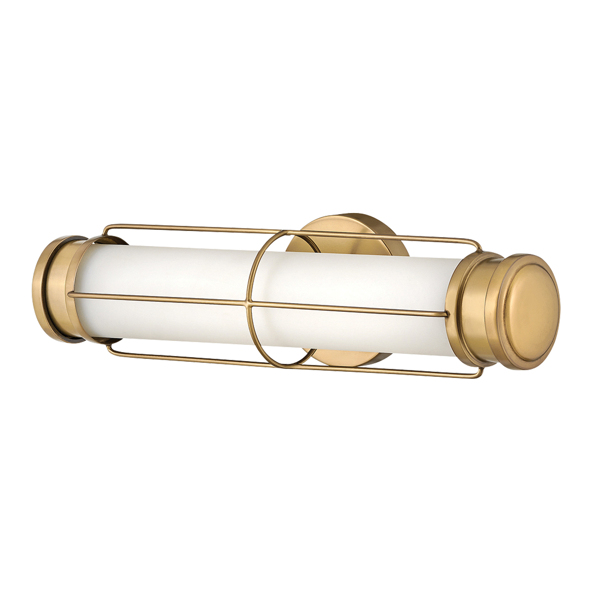Saylor 43cm Messing badezimmerlampe Von Elstead Lighting - Die Leuchte ist aus Metall mit einer warmen Messingoberfl&auml;che gefertigt und verf&uuml;gt &uuml;ber ein l&auml;ngliches Opalglas, das ein gleichm&auml;&szlig;iges und feines Licht erzeugt.