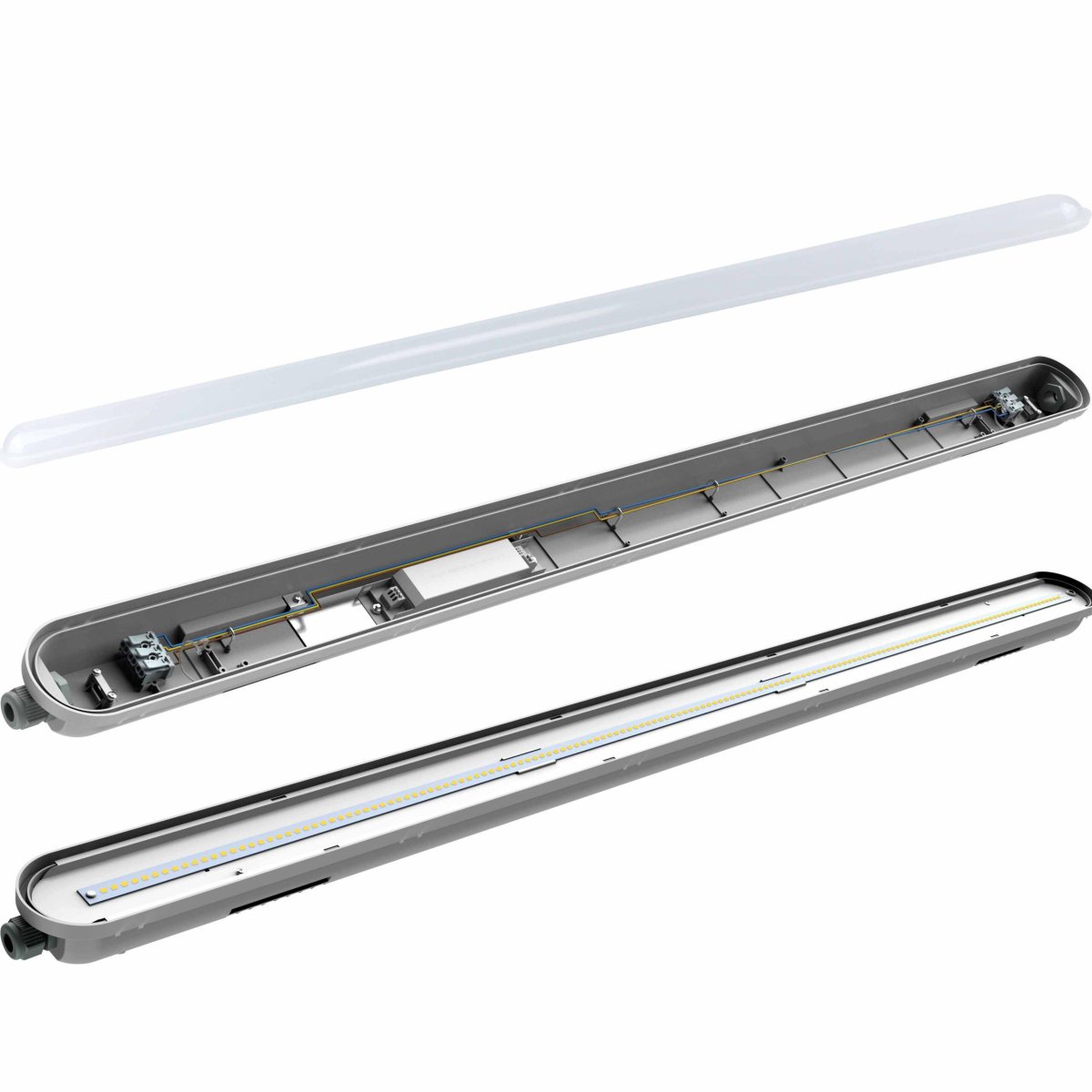 Sixtyfivey 4000K 120cm Grau Von Designlight - Die Leuchte bietet Flexibilit&auml;t und einfache Handhabung dank Funktionen wie:&nbsp;Einstellbare Leistung per DIP-Schalter zur bedarfsgerechten AnpassungDurchgangsanschluss f&uuml;r problemlose Kabeldurchf&uuml;hrungKabelhalterung im Lieferumfang enthaltenRobuste Konstruktion f&uuml;r DauerbetriebLichtstrom:23 W: 3224 lm29 W: 3950 lm34 W: 4726 lm40 W: 5800 lmIK08.