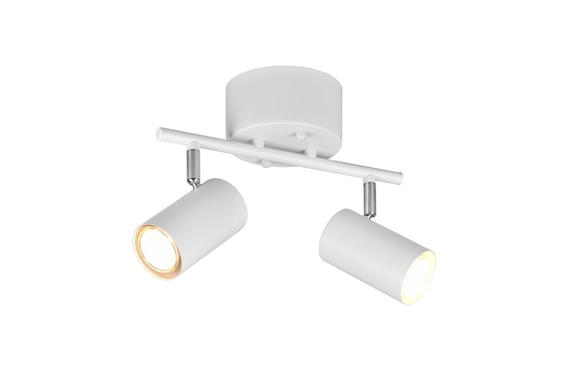 Marlina 2 Weiß spotlight Von Trio Lighting - Die moderne 2-flammige Deckenleuchte MARLEY sorgt mit ihrem stilvollen Design für eine individuelle Beleuchtung im Wohnzimmer oder Flur.