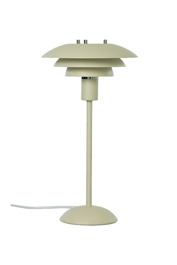 Epsilon 37cm Beige tischlampe Von Aneta Lighting - Durch den kleinen Bildschirm eignet es sich beispielsweise für den Einsatz im Fenster oder auf einem Regal.