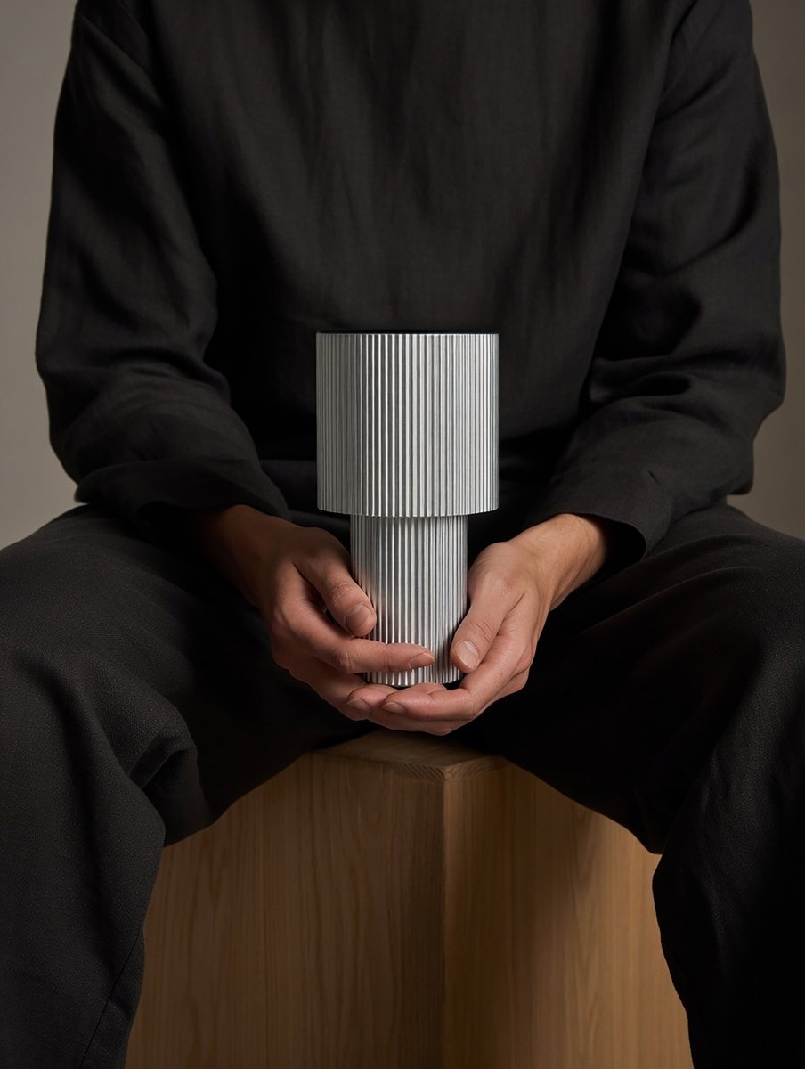 Iluma 22cm Silber tragbare Von Herstal - Ob ruhige Morgenstunden am Fenster oder Abendessen auf dem Balkon – sie ist immer griffbereit und sorgt für die richtige Atmosphäre.