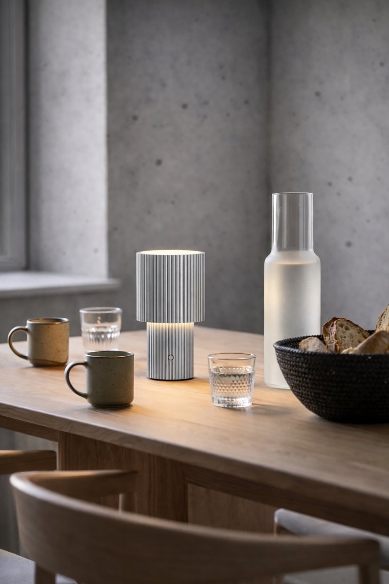 Iluma 22cm Silber tragbare Von Herstal - Ob ruhige Morgenstunden am Fenster oder Abendessen auf dem Balkon – sie ist immer griffbereit und sorgt für die richtige Atmosphäre.