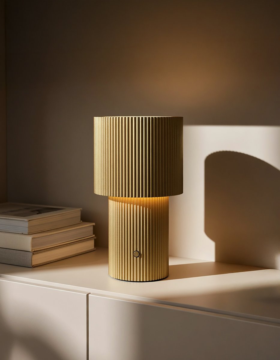 Iluma 22cm Gold tragbare Von Herstal - Ob ruhige Morgenstunden am Fenster oder Abendessen auf dem Balkon &ndash; sie ist immer griffbereit und sorgt f&uuml;r die richtige Atmosph&auml;re.