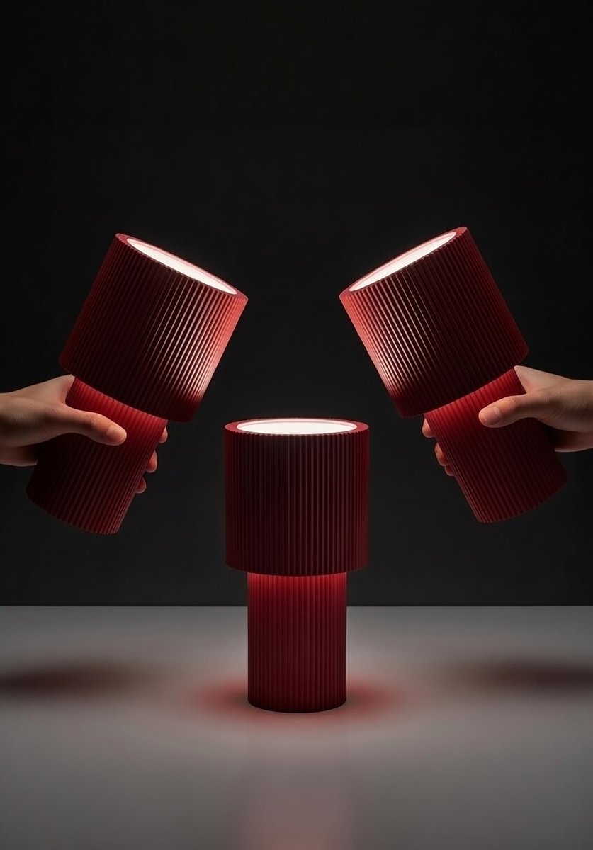 Iluma 22cm ROT tragbare Von Herstal - Ob ruhige Morgenstunden am Fenster oder Abendessen auf dem Balkon &ndash; sie ist immer griffbereit und sorgt f&uuml;r die richtige Atmosph&auml;re.