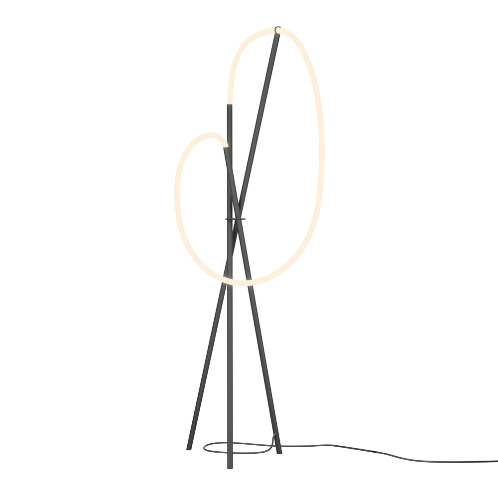 Crochet Schwarz stehlampe Von Maytoni - Die Helligkeit l&auml;sst sich bequem &uuml;ber den im Bodenschalter integrierten Dimmer regulieren &ndash; eine perfekte Kombination aus Form, Funktion und Atmosph&auml;re.