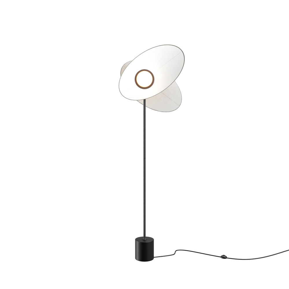 Evolution Weiß stehlampe Von Maytoni - Evolution ist eine moderne LED-Stehleuchte mit drehbaren Schirmen, mit denen Sie sowohl die Form als auch die Richtung des Lichts steuern k&ouml;nnen.