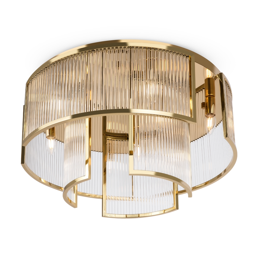 Frame Ø65 Gold deckenleuchte Von Maytoni - Die Prismen streuen das Licht auf eine sch&ouml;ne und effektive Weise, die die Atmosph&auml;re im Raum verbessert.