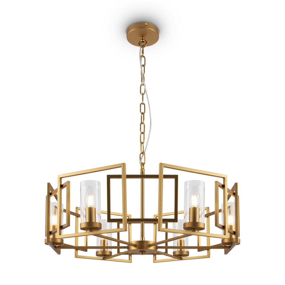 Bowi Ø65 Gold hängelampe Von Maytoni - Die zylindrischen, klaren Glaskuppeln umschlie&szlig;en die Lichtquellen und sorgen f&uuml;r eine stimmungsvolle Lichtverteilung im Raum.