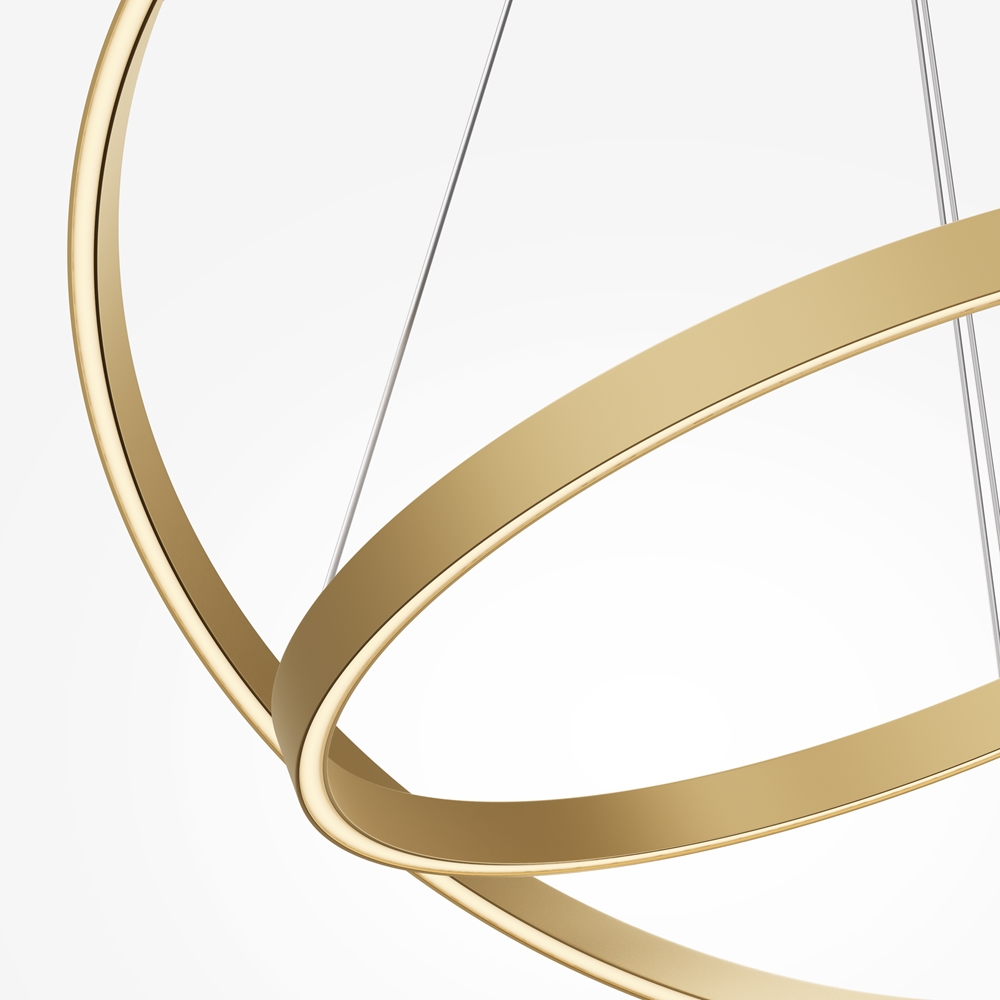 Rim Ø80 Messing hängelampe Von Maytoni - Die beiden Ringe lassen sich individuell in H&ouml;he und Winkel verstellen, wodurch Sie einen pers&ouml;nlichen Ausdruck schaffen und die Form der Leuchte an den Raum anpassen k&ouml;nnen.