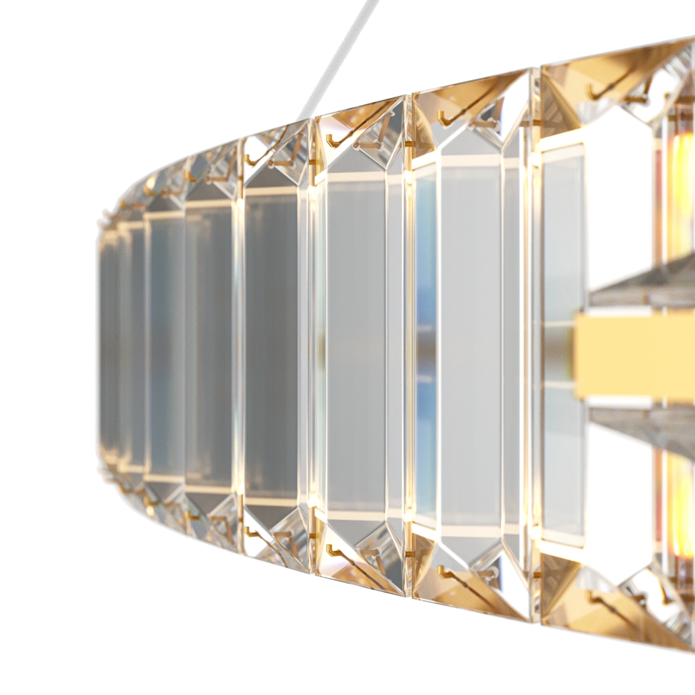 Krone Ø80 Messing hängelampe Von Maytoni - Mit ihrem gro&szlig;z&uuml;gigen Durchmesser von 80 cm wird sie zu einem luxuri&ouml;sen Blickfang im Zuhause und verbreitet ein warmes und stimmungsvolles Licht.