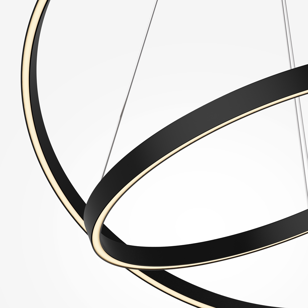 Rim Ø80 Schwarz hängelampe Von Maytoni - Die beiden Ringe lassen sich individuell in H&ouml;he und Winkel verstellen, sodass Sie einen pers&ouml;nlichen Ausdruck schaffen und die Form der Leuchte an den Raum anpassen k&ouml;nnen.