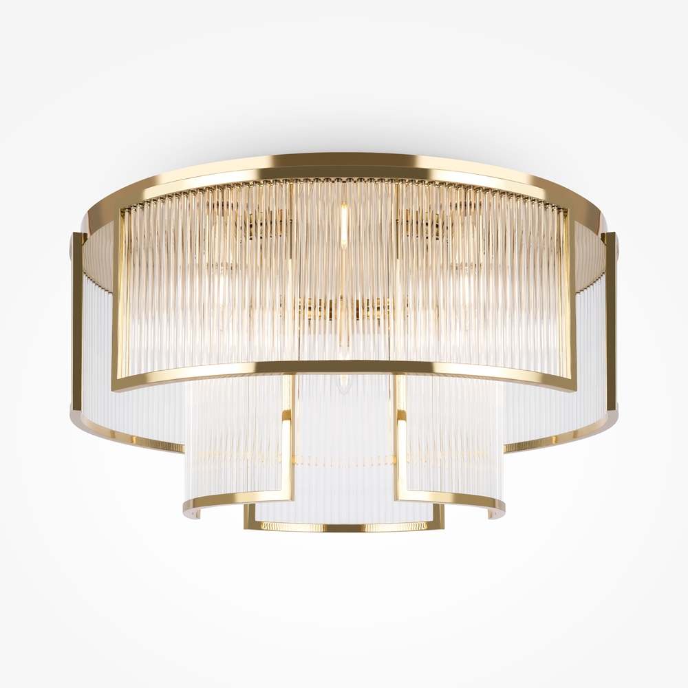 Frame Ø65 Gold deckenleuchte Von Maytoni - Die Prismen streuen das Licht auf eine sch&ouml;ne und effektive Weise, die die Atmosph&auml;re im Raum verbessert.