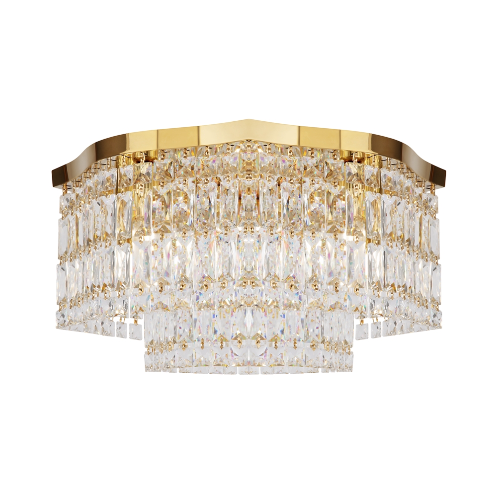 Dune Ø45 Gold kristall Von Maytoni - Die funkelnden Prismen fangen das Licht ein und erzeugen eine luxuri&ouml;se Atmosph&auml;re im Raum.