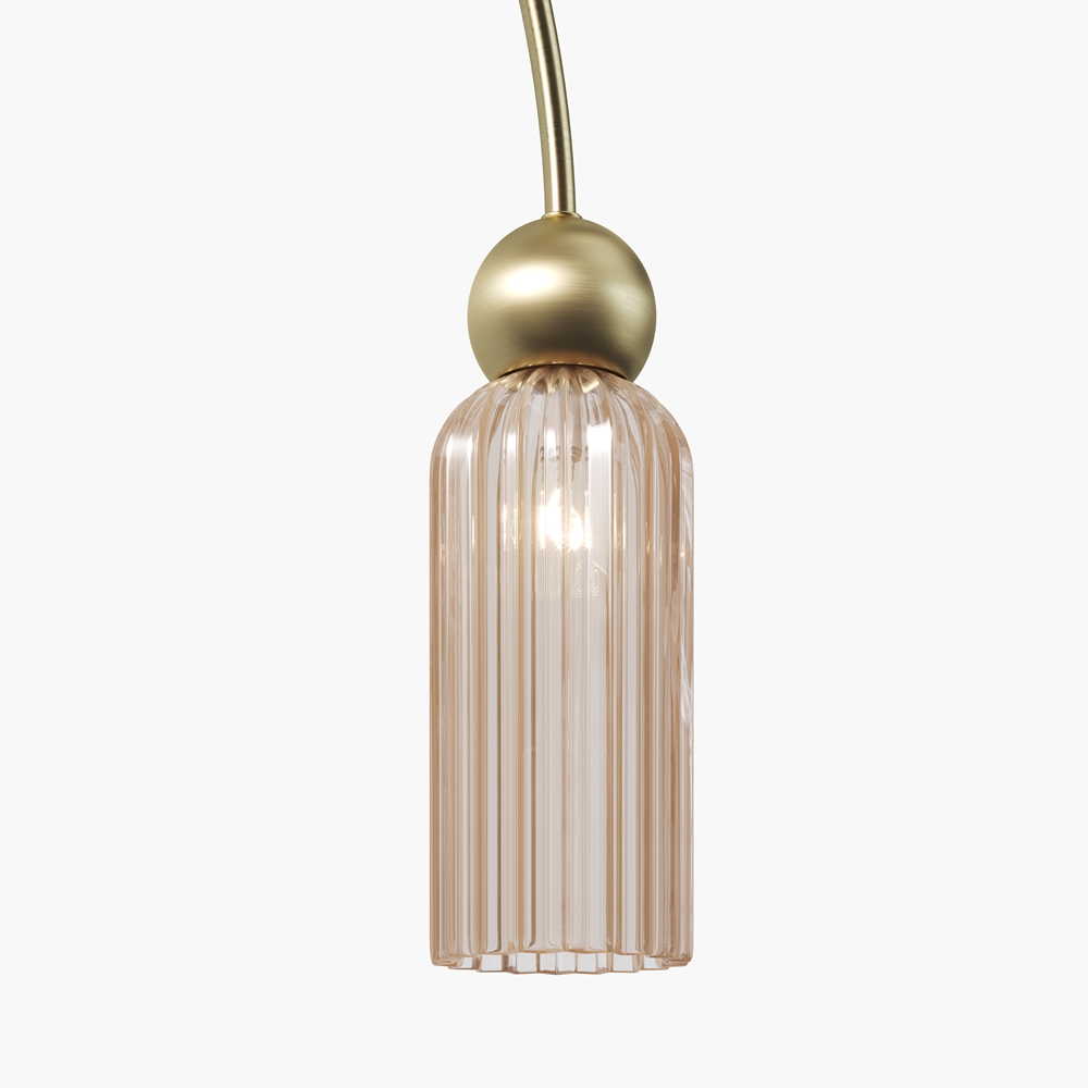 Antic 110cm Gold hängelampe Von Maytoni - Die Pendelleuchte Antic ist eine elegante Leuchte aus Metall und Glas mit goldfarbenem Rahmen und cognacfarbenen Glasschirmen.