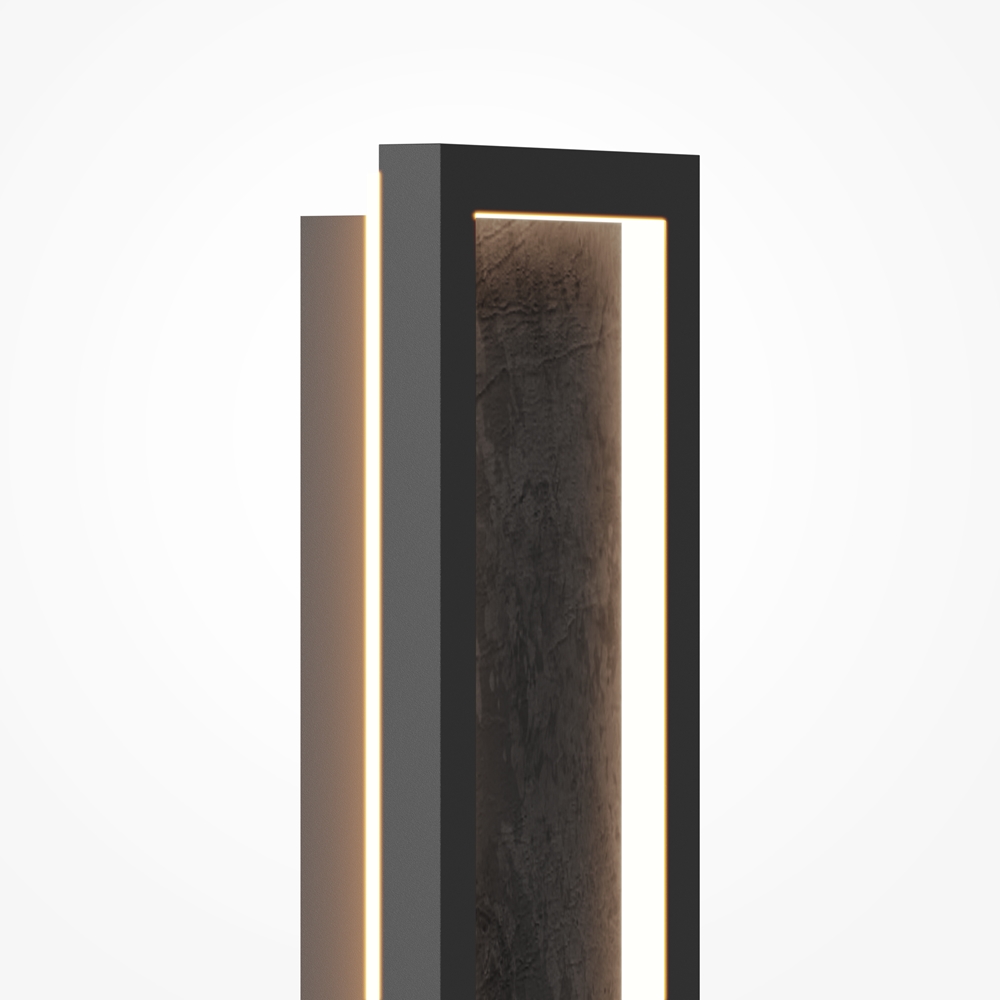 Orign 80cm Schwarz wandlampe Von Maytoni - Orign ist eine Wandleuchte aus Metall mit einer eleganten Steinimitation in der Mitte, die einen nat&uuml;rlichen und exklusiven Eindruck vermittelt.