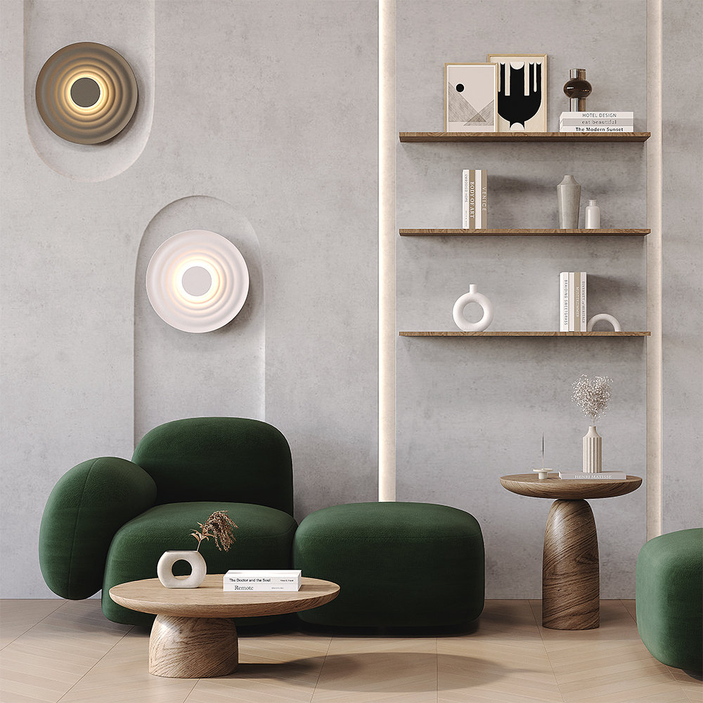 Nami Ø40 Grau wandlampe Von Maytoni - Die Wandleuchte Nami vereint modernes Design mit sanfter Beleuchtung und ist ein funktionales und zugleich dekoratives Detail in Ihrem Zuhause.