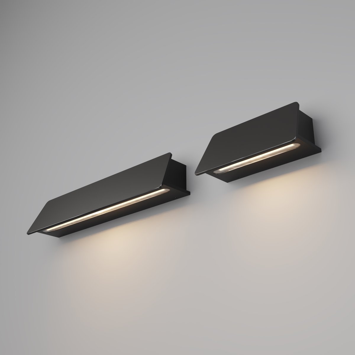 Trupp Graphit außenlampe Von Maytoni - Die Trupp-Wandleuchte verfügt über ein innovatives Design mit seitlich gerichtetem Lichtfluss, wodurch ein einzigartiger und unsichtbarer Lichteffekt entsteht, der für eine besondere Atmosphäre sorgt.