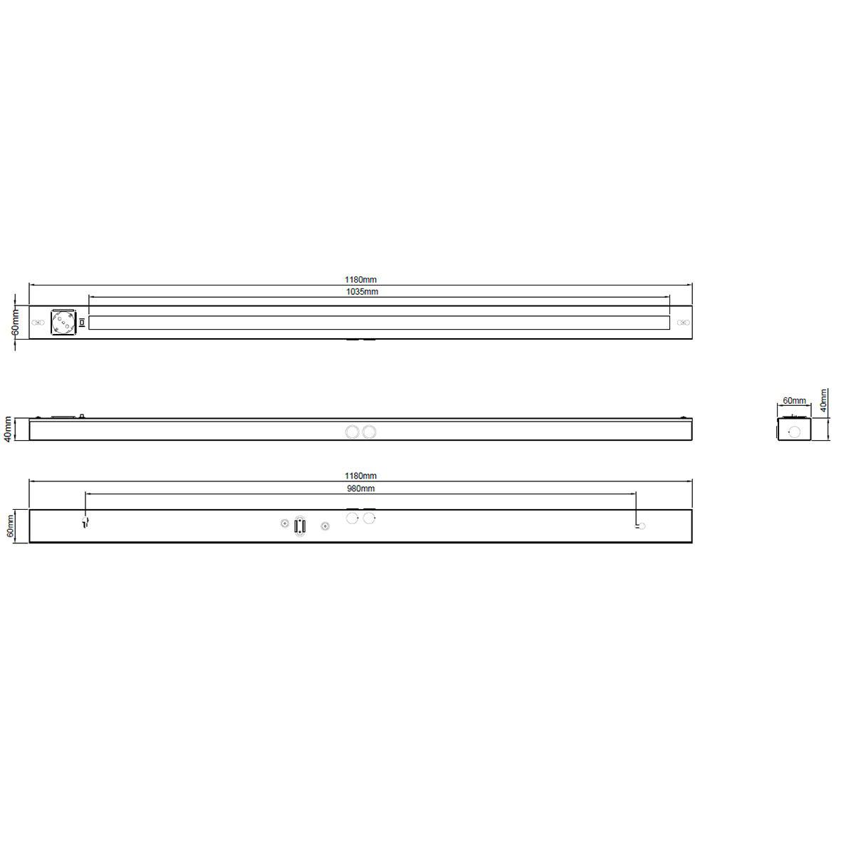 Bänky m. uttag 118cm Weiß Von Designlight - Dimmbar f&uuml;r die richtige StimmungDie Leuchte ist mit Fas-dim dimmbar (kompatibel mit Phasenanschnitt- und Phasenabschnittdimmern), sodass Sie die Helligkeit ganz einfach an Ihre Bed&uuml;rfnisse anpassen k&ouml;nnen.
