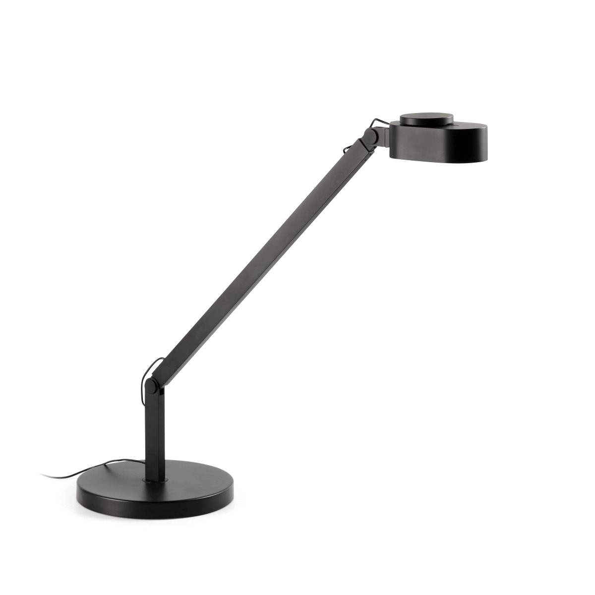 Inviting 86cm Schwarz schreibtischlampe Von Faro Barcelona - Der Leuchtenkopf l&auml;sst sich horizontal und vertikal neigen, und die Helligkeit l&auml;sst sich ganz einfach durch Verschieben des oberen Rings nach vorne oder hinten regulieren.