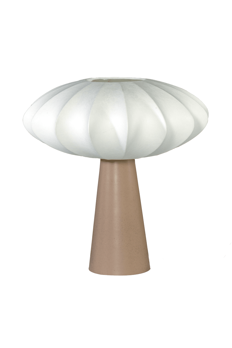 Madison 35cm Beige tischlampe Von Aneta Lighting - Der warmbeige Lampenfu&szlig; bildet einen sch&ouml;nen Kontrast zum hellen Schirm und verleiht der Leuchte eine warme und harmonische Ausstrahlung.